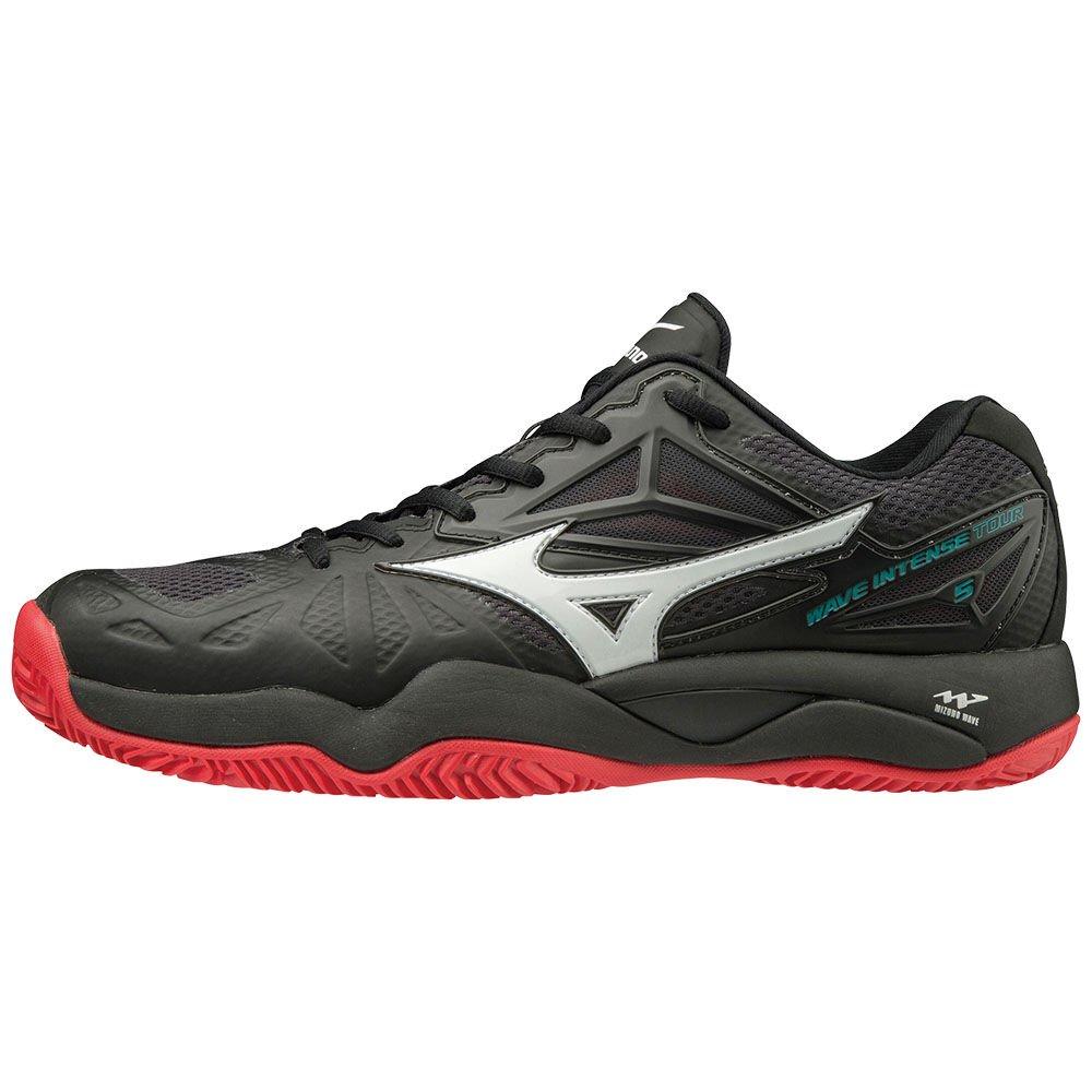 Men's Mizuno Tennis Shoes Black/White/Pink WAVE INTENSE TOUR 5 CC Shoes - 61GC190009